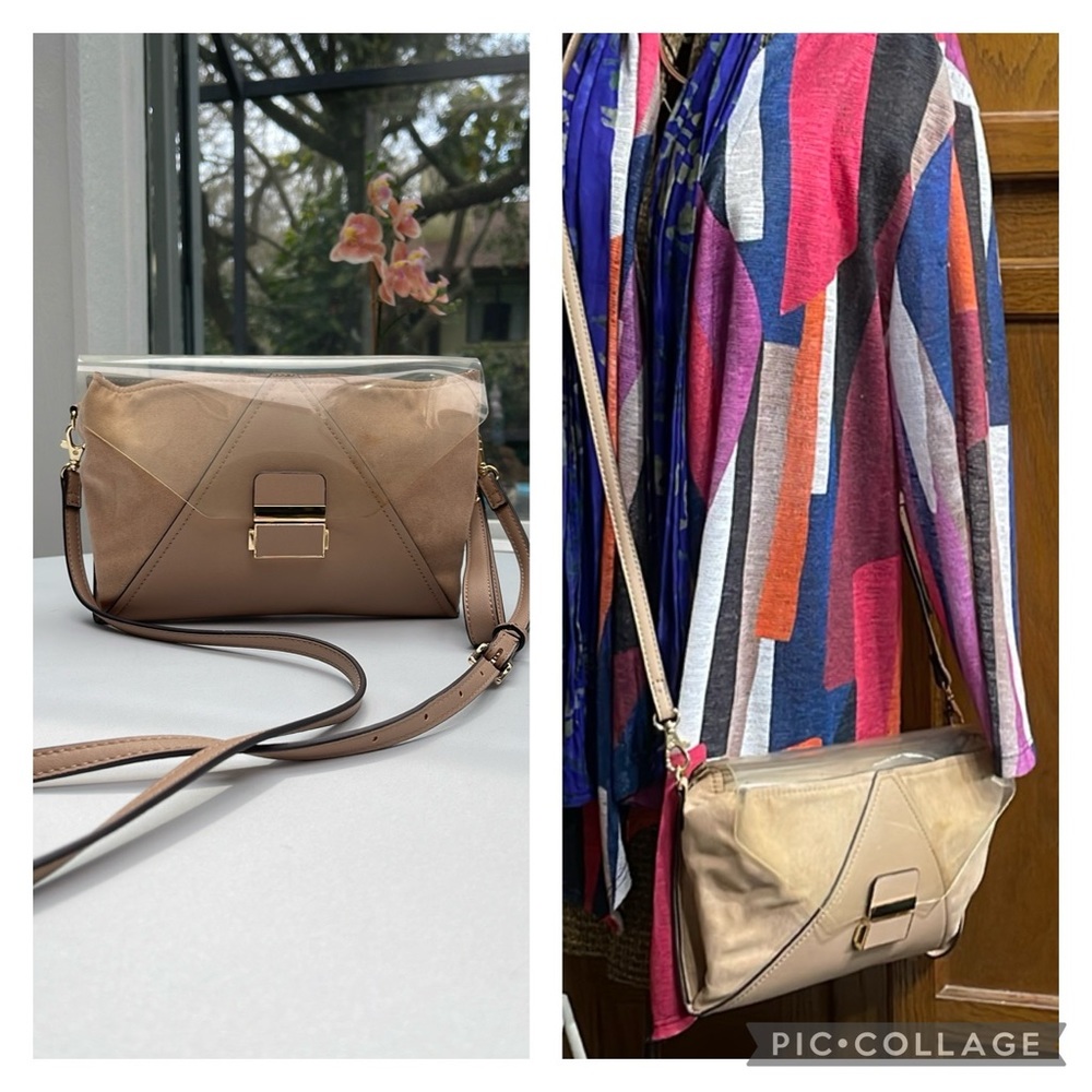 Aldo Tan With Clear Top Clutch Crossbody